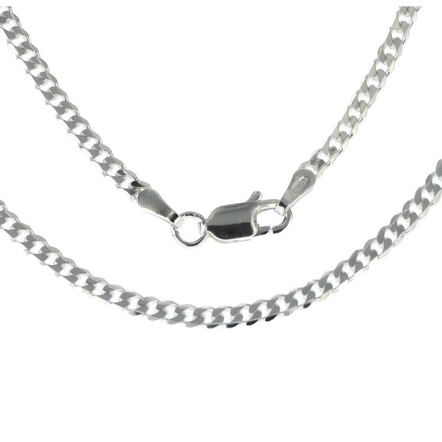 Buy Sterling Silver 2mm Light Curb Chain Necklace 16 - 24 Inch by World of Jewellery
