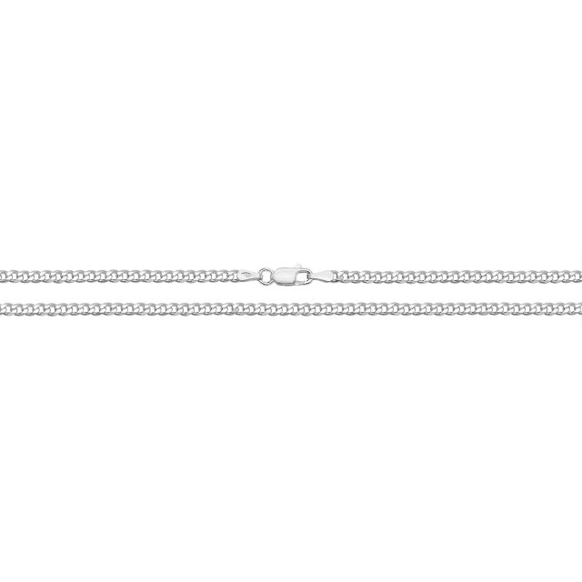 Buy Mens Sterling Silver 3mm Light Curb Chain Necklace 16 - 30 Inch by World of Jewellery