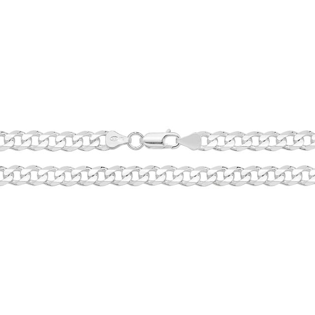 Buy Sterling Silver 6mm Curb Chain Necklace 18 - 30 Inch by World of Jewellery