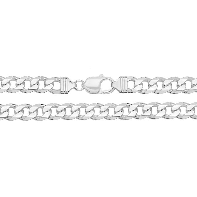 Buy Sterling Silver 10mm Curb Chain Necklace 18 - 30 Inch by World of Jewellery