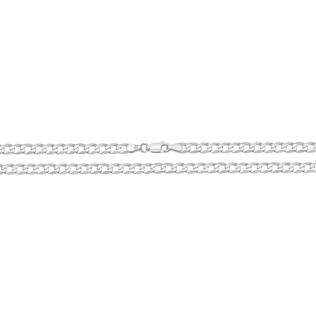 Buy Girls Sterling Silver 4mm Flat Open Curb Chain Necklace 16 - 30 Inch by World of Jewellery