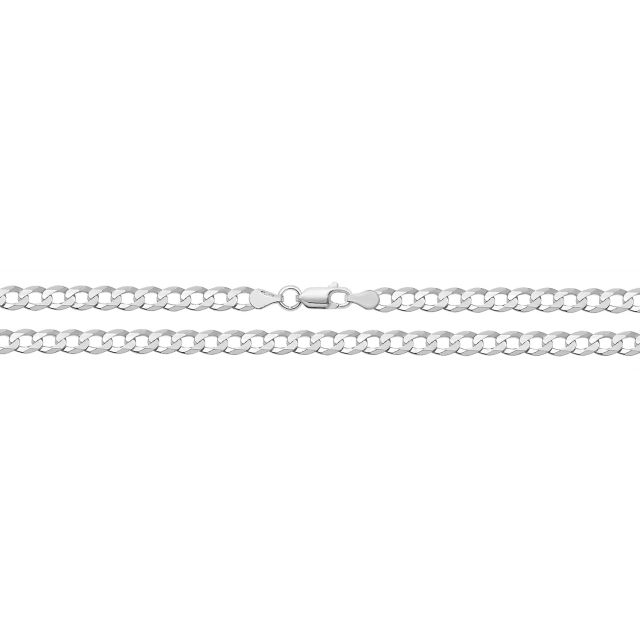 Buy Boys Sterling Silver 5mm Flat Open Curb Chain Necklace 16 - 30 Inch by World of Jewellery