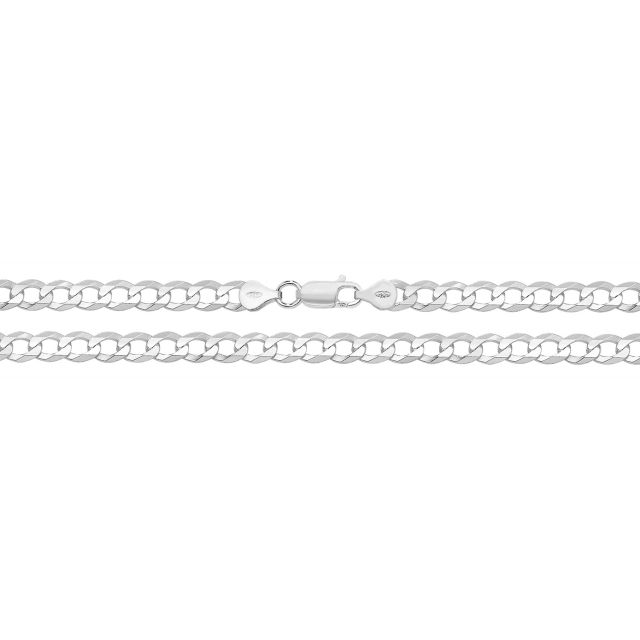 Buy Mens Sterling Silver 7mm Flat Open Curb Chain Necklace 16 - 30 Inch by World of Jewellery