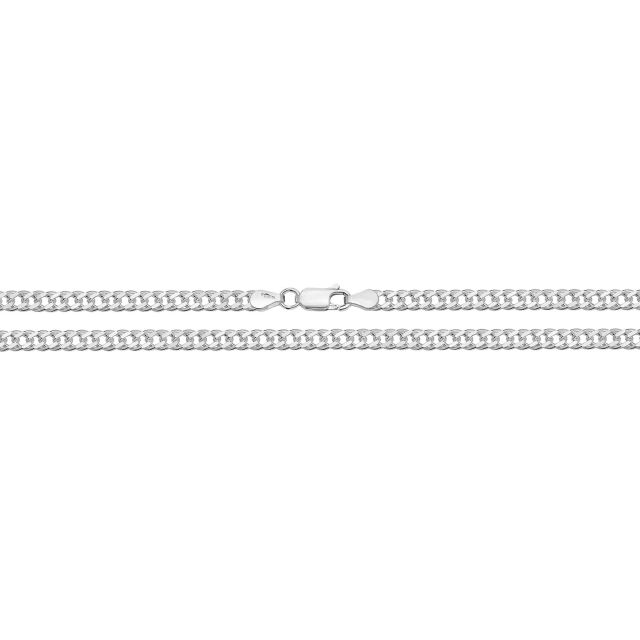 Buy Boys Sterling Silver 4mm Double Curb Chain Necklace 16 - 30 Inch by World of Jewellery