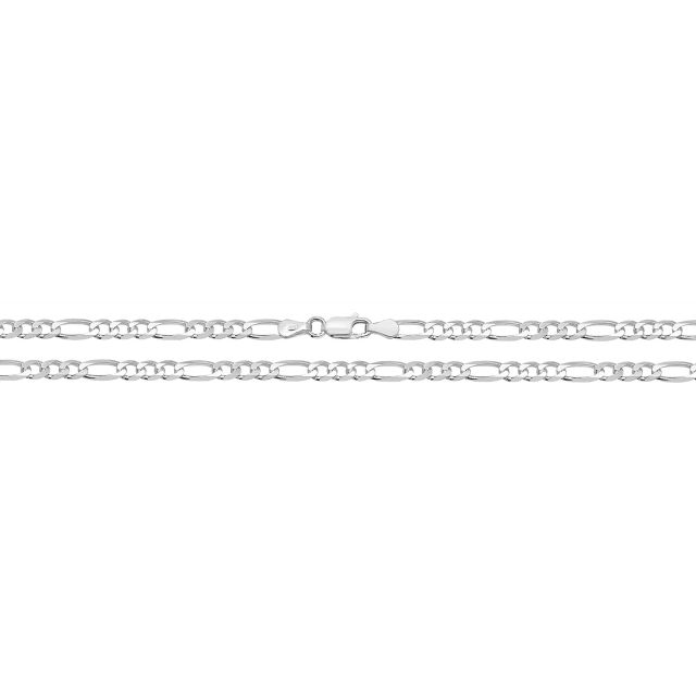 Buy Girls Sterling Silver 4mm Figaro Chain Necklace 16 - 30 Inch by World of Jewellery