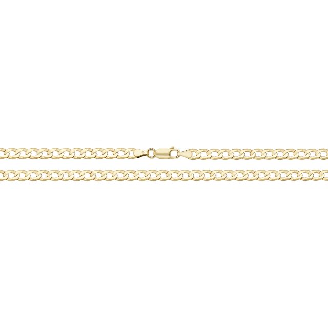 Buy 9ct Solid Gold 5mm Flat Bevelled Curb Anklet Size 10 Inch For Women by World of Jewellery