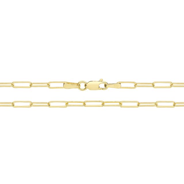 Buy 9ct Solid Gold 2mm Paper Clip Anklet Size 10 Inch For Women by World of Jewellery