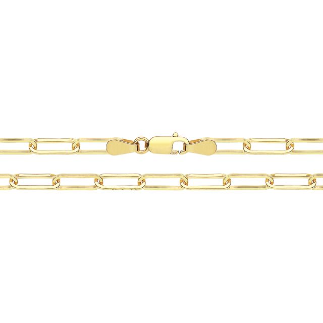 Buy 9ct Solid Gold 3mm Paper Clip Anklet Size 10 Inch For Women by World of Jewellery
