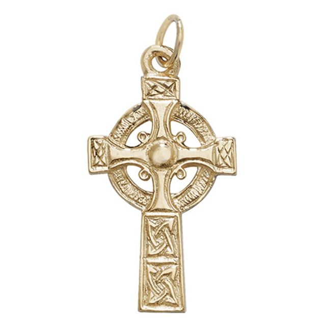 Buy 9ct Gold 30mm Celtic Cross Pendant by World of Jewellery