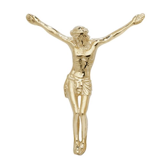 Buy 9ct Gold 28mm Jesus Cross Pendant by World of Jewellery