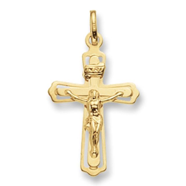 Buy 9ct Gold 26mm INRI Crucifix Cross Pendant by World of Jewellery