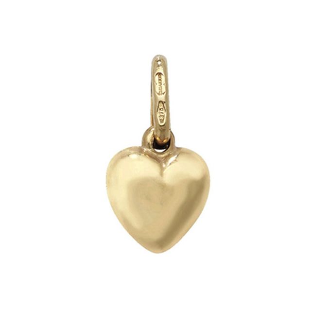 Buy Mens 9ct Gold 9mm Plain Heart Pendant by World of Jewellery