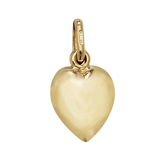 Buy Girls 9ct Gold 11mm Plain Heart Pendant by World of Jewellery