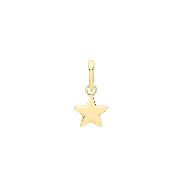 Buy 9ct Gold 5mm Plain Star Pendant by World of Jewellery