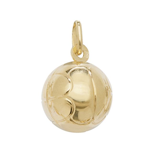 Buy Mens 9ct Gold 15mm 3D Plain Football Pendant by World of Jewellery