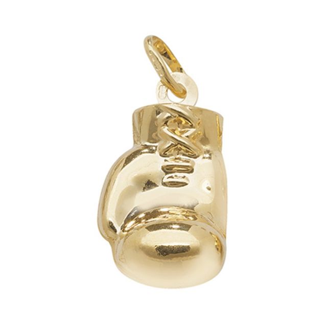 Buy Mens 9ct Gold 20mm Plain Boxing Glove Pendant by World of Jewellery