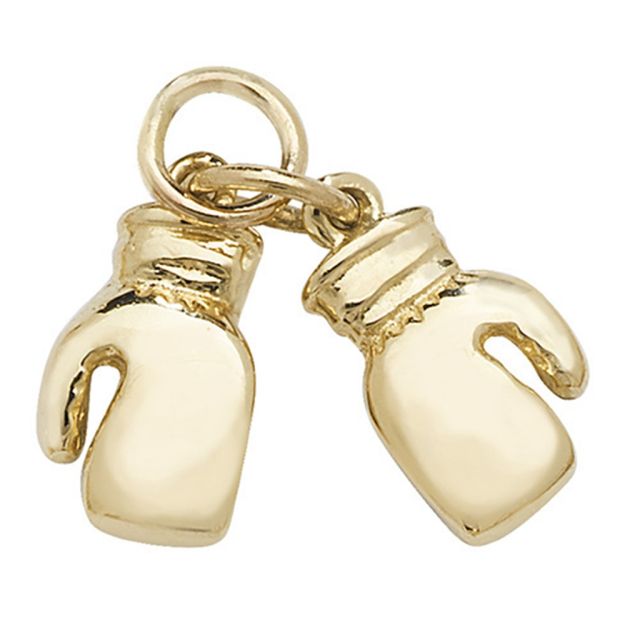 Buy 9ct Gold 11mm Plain Double Boxing Glove Pendant by World of Jewellery