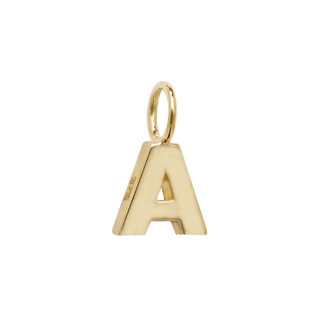 Buy Mens 9ct Gold 6mm Plain Initial A Pendant by World of Jewellery