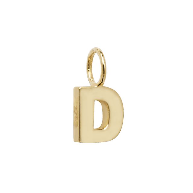 Buy 9ct Gold 6mm Plain Initial D Pendant by World of Jewellery