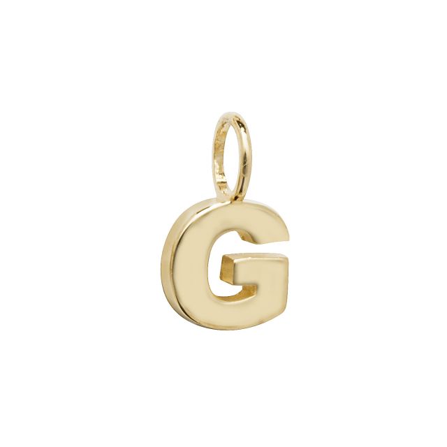 Buy 9ct Gold 6mm Plain Initial G Pendant by World of Jewellery