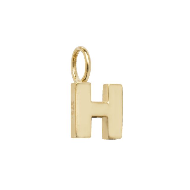Buy 9ct Gold 6mm Plain Initial H Pendant by World of Jewellery