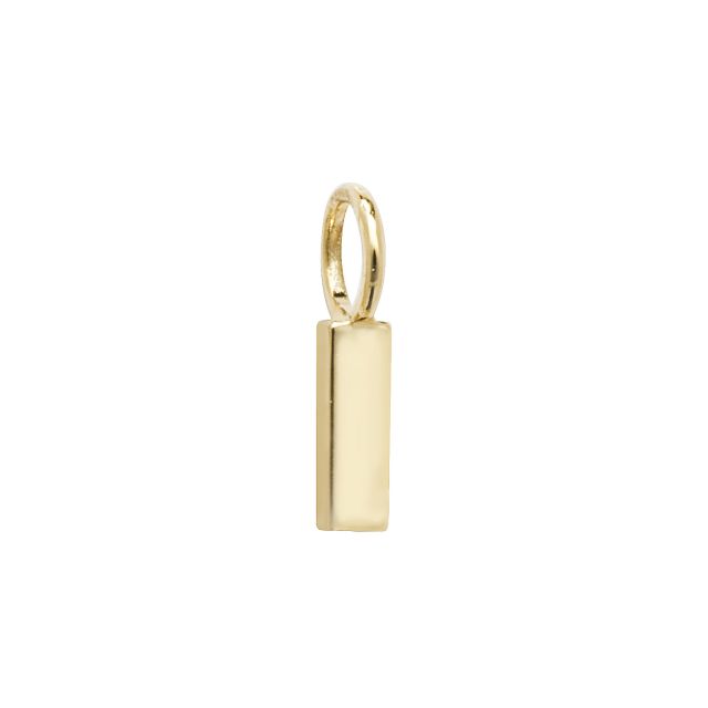 Buy Mens 9ct Gold 6mm Plain Initial I Pendant by World of Jewellery