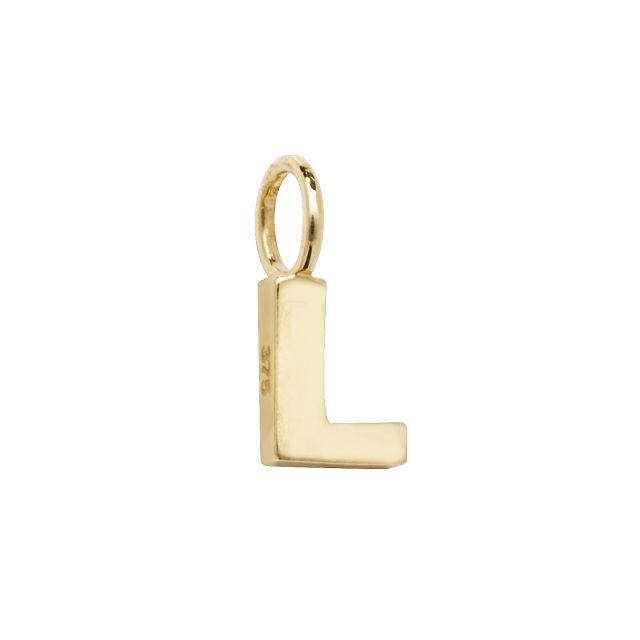 Buy Mens 9ct Gold 6mm Plain Initial L Pendant by World of Jewellery