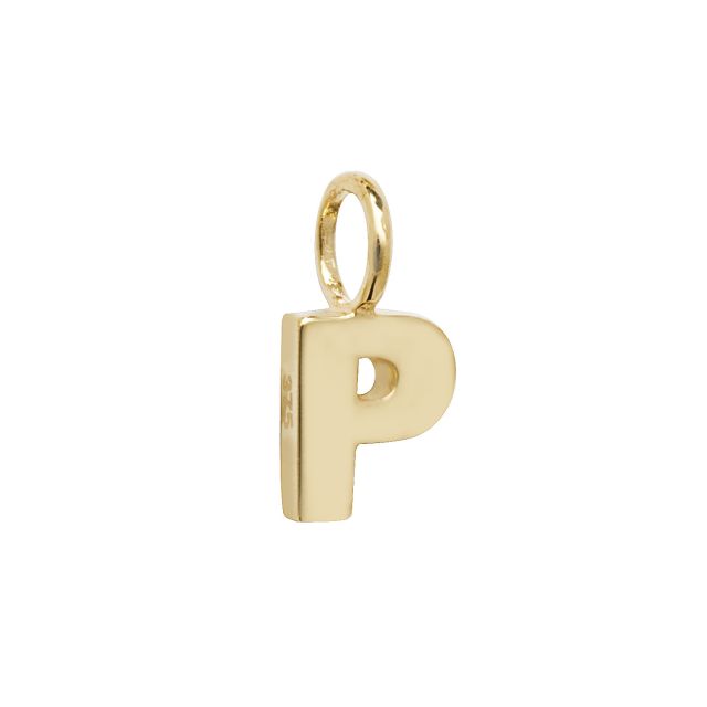 Buy Mens 9ct Gold 6mm Plain Initial P Pendant by World of Jewellery