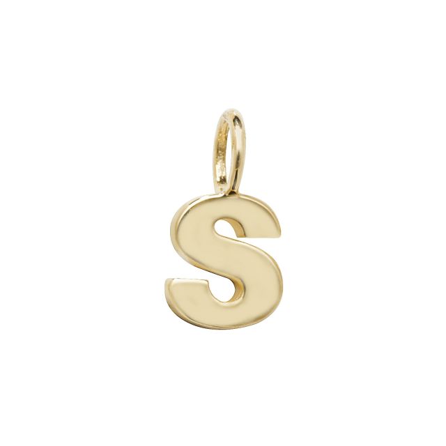 Buy 9ct Gold 6mm Plain Initial S Pendant by World of Jewellery