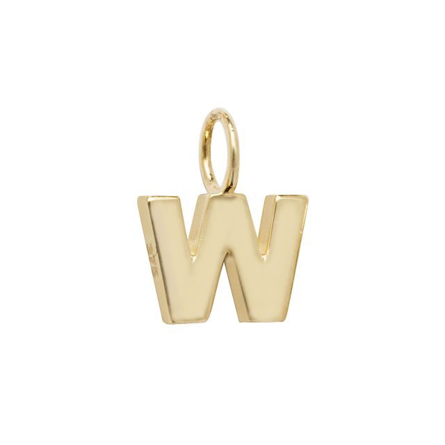 Buy 9ct Gold 6mm Plain Initial W Pendant by World of Jewellery