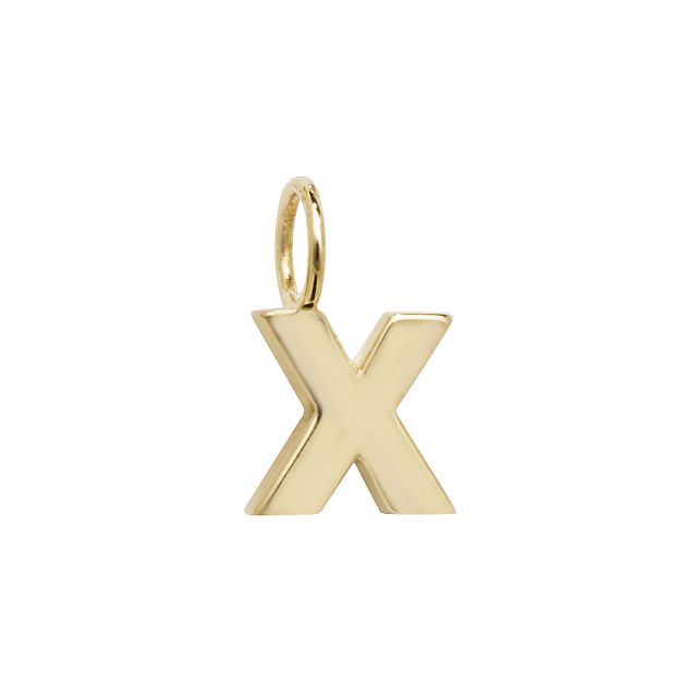 Buy Boys 9ct Gold 6mm Plain Initial X Pendant by World of Jewellery