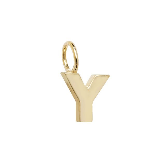 Buy Girls 9ct Gold 6mm Plain Initial Y Pendant by World of Jewellery