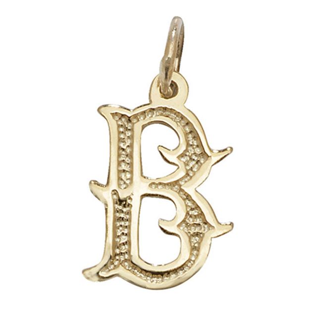 Buy Girls 9ct Gold 14mm Gothic Initial B Pendant by World of Jewellery