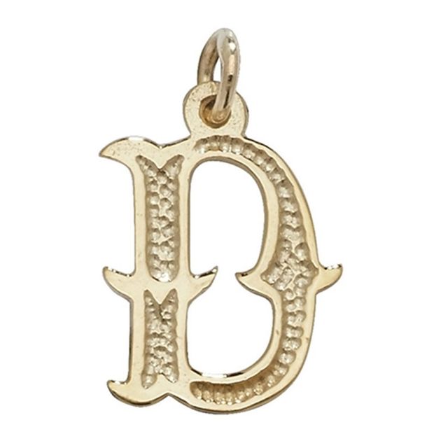 Buy 9ct Gold 14mm Gothic Initial D Pendant by World of Jewellery
