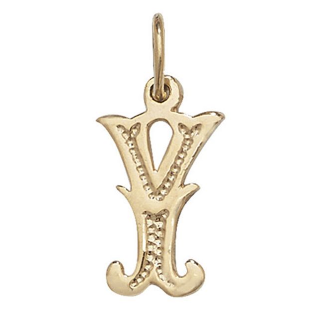 Buy 9ct Gold 14mm Gothic Initial Y Pendant by World of Jewellery