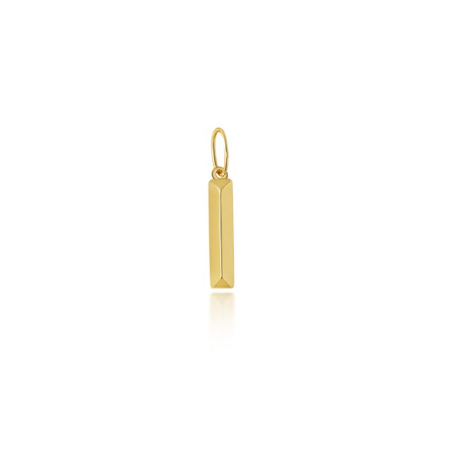 Buy 9ct Gold 14mm Plain Initial I Pendant by World of Jewellery