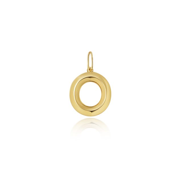 Buy 9ct Gold 14mm Plain Initial O Pendant by World of Jewellery