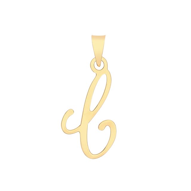 Buy 9ct Gold 19mm Plain Script Initial C Pendant by World of Jewellery