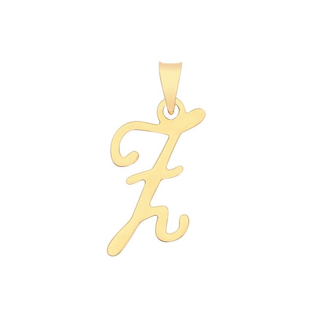 Buy Girls 9ct Gold 19mm Plain Script Initial Z Pendant by World of Jewellery