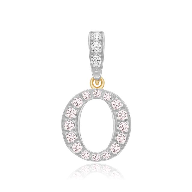 Buy 9ct Gold 18mm Cubic Zirconia Initial O Pendant by World of Jewellery