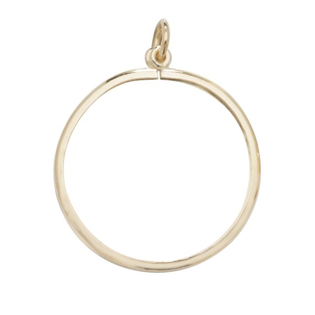 Buy 9ct Gold 23mm Diameter Plain Round Full Sovereign Coin Mount Pendant by World of Jewellery