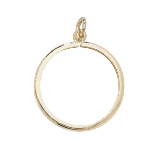 Buy Girls 9ct Gold 20mm Diameter Plain Round Half Sovereign Coin Mount Pendant by World of Jewellery