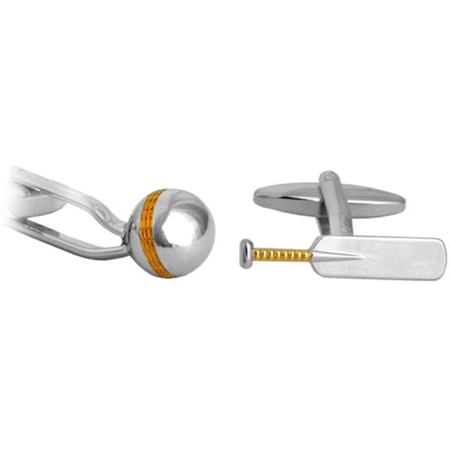 Buy Novelty Cricket Bat & Ball Cufflinks by World of Jewellery