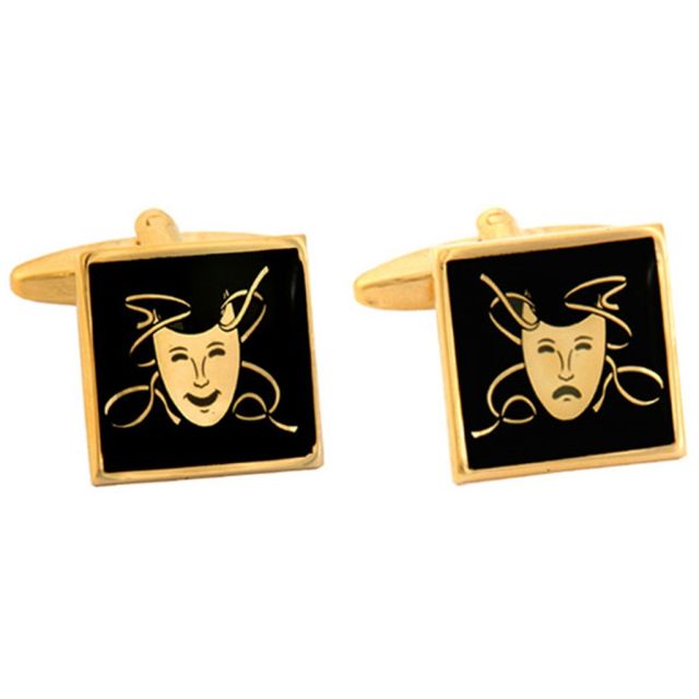 Buy Novelty Theatrical Mask Screen Prints Cufflinks by World of Jewellery