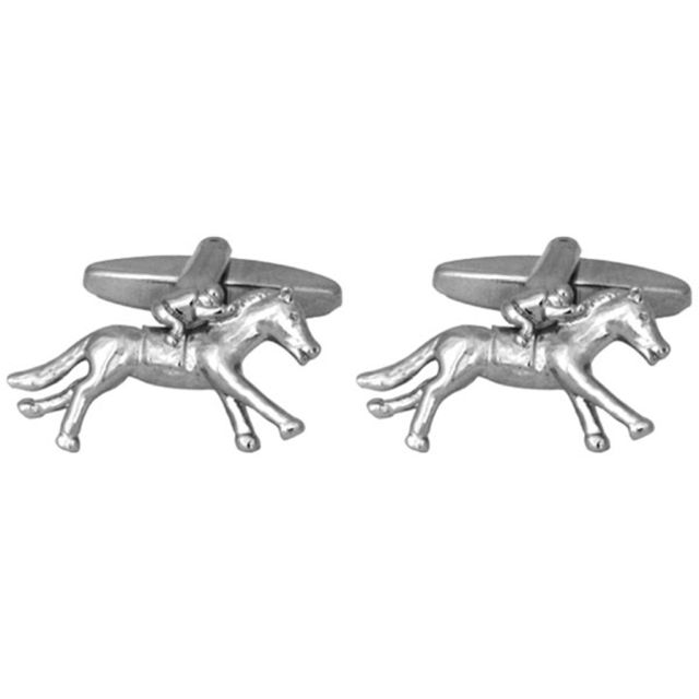 Buy Novelty 3D Race Horse & Jockey Cufflinks by World of Jewellery