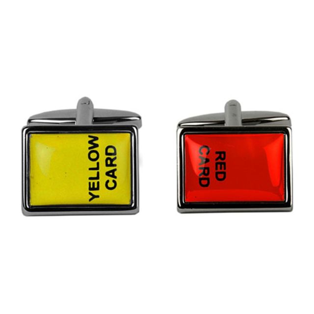 Buy Novelty Red & Yellow Card Cufflinks by World of Jewellery