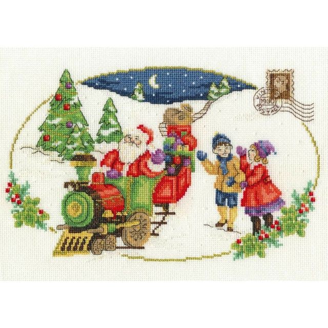 Buy DMC Cross Stitch Kit - Vintage Christmas - Santa Is Coming by World of Jewellery