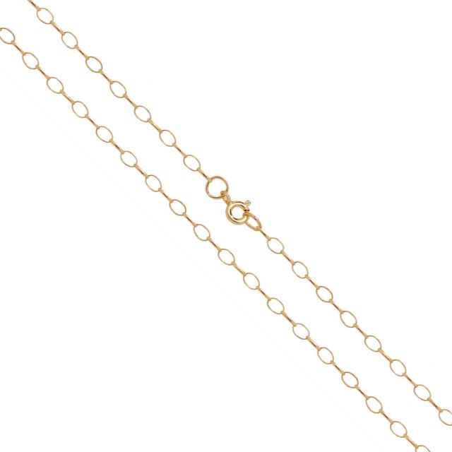 Buy 9ct Yellow Gold Oval Belcher Chain Necklace - 3mm Thick - Various Lengths - 16, 18, 20, 22 and 24 Inch Long by World of Jewellery