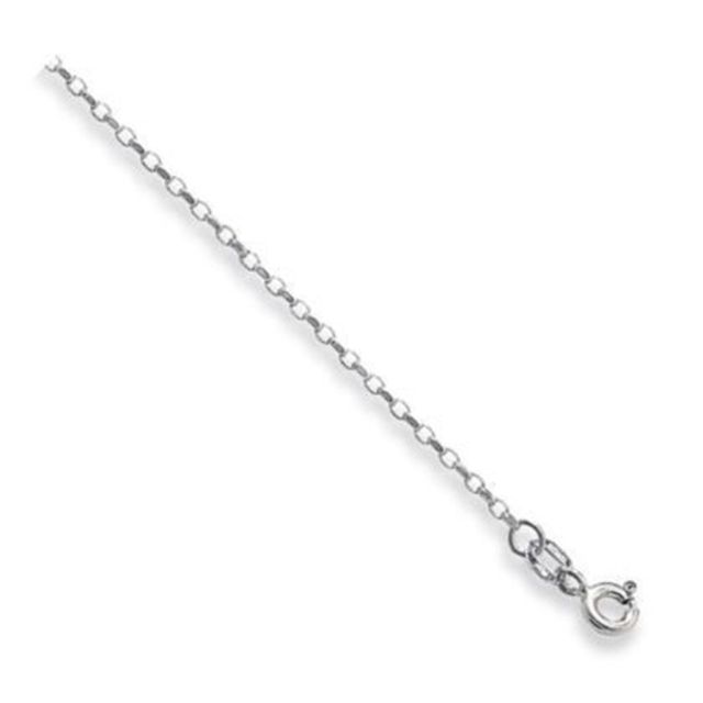 Buy 9ct White Gold Diamond Cut Belcher Chain Necklace - 1mm Thick - Various Lengths - 16, 18, 20, 22 and 24 Inch Long by World of Jewellery