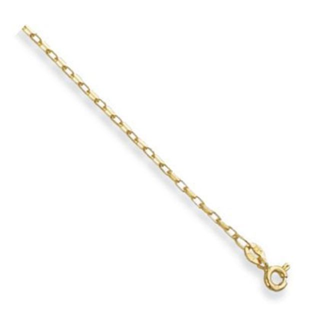 Buy 9ct Yellow Gold Diamond Cut Belcher Chain Necklace - 1mm Thick - Various Lengths - 14, 16, 18, 20, 22 and 24 Inch Long by World of Jewellery